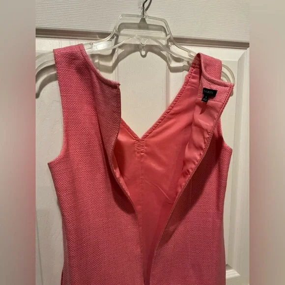 Talbots Coral Woven Textured Midi Sheath Dress Sleeveless Spring Womans Size 4 - Picture 5 of 14